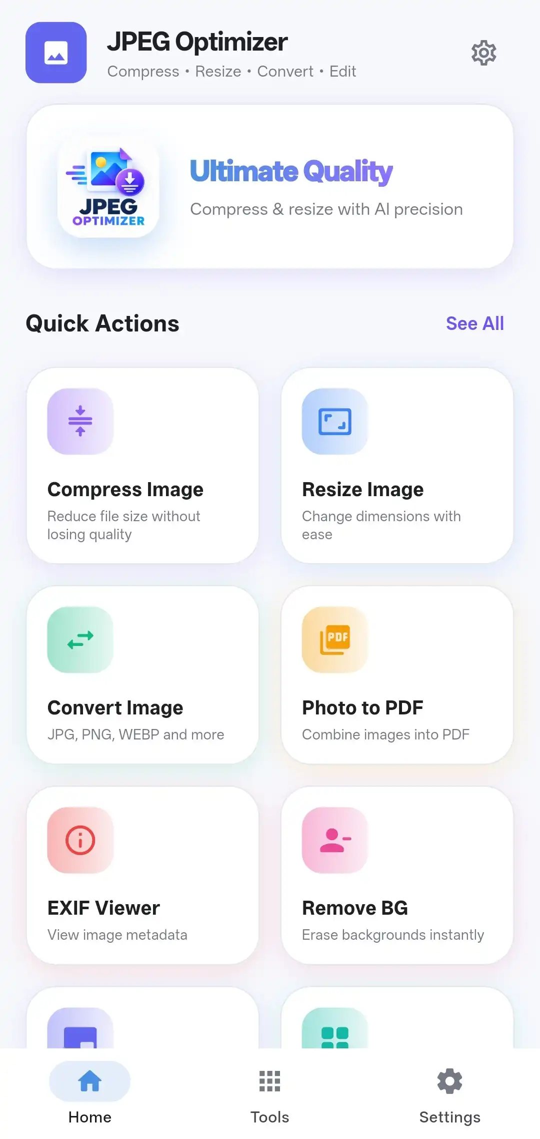 JPEG Optimizer App Screenshot